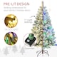 image 4 of HOMCOM 4.5ft Artificial Flocked Christmas Tree with LED Lights, Snow Branches