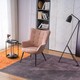 image 6 of Vera Fabric Occasional Living Room Modern Accent Chair with Footstool (Pink)