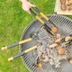 image 7 of BobbyQ 3pc Orange Rope Wooden BBQ Tools Set - Outdoor Kitchen Camping Barbecue Grill Cooking Utensils Accessories Gift Kit for Men with Bag