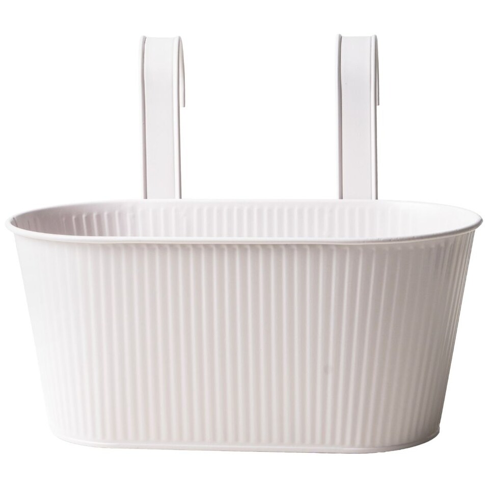 FabFinds Over Fence Ribbed Planter White 26.5cm