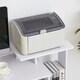 image 6 of HOMCOM Computer Desk with Sliding Keyboard Tray Storage Drawer Shelf White