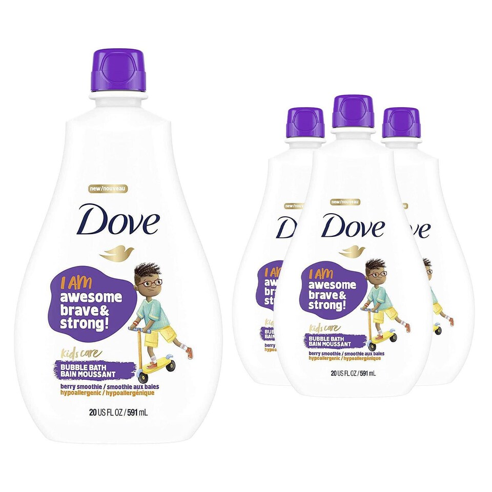 image 1 of Dove Kids Care Hypoallergenic Skin Care Awesome Bubble Bath Berry, 591ml, 4pk