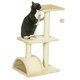 image 6 of PawHut 72cm Cat Tree Tower with Scratching Post Perch, Indoor, Cream white