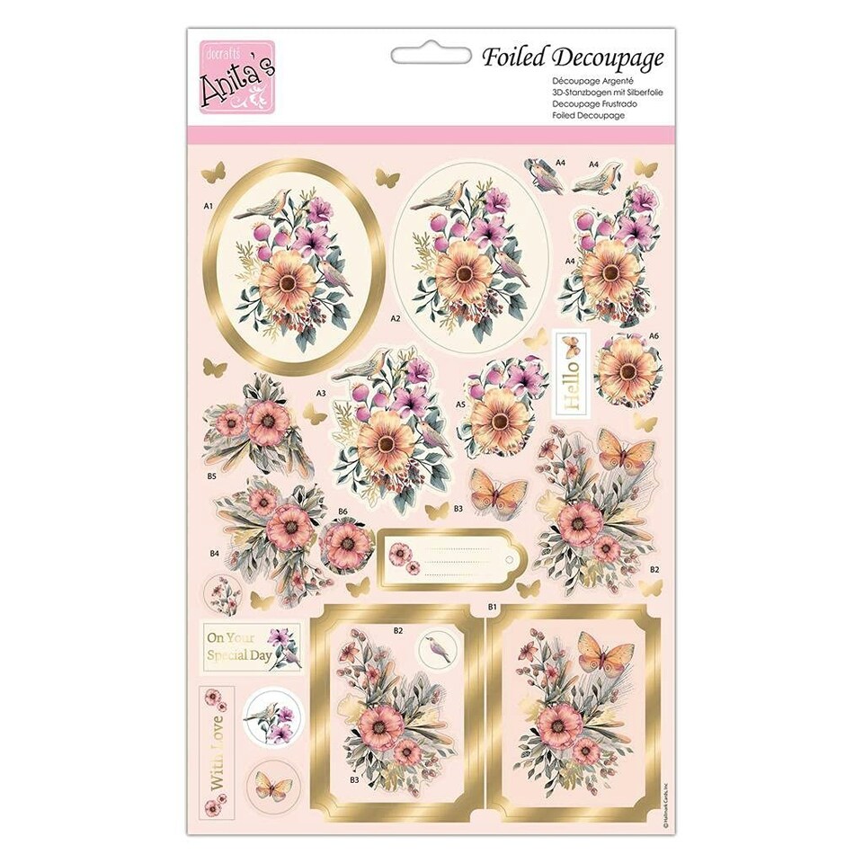 Foiled Decoupage - Butterflies, Birds & Blooms - Docraft