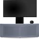image 6 of Centurion Supports PANGEA Grey Beam-Thru Curved True-Corner 32"-50" TV Cabinet with Mounting Arm Grey