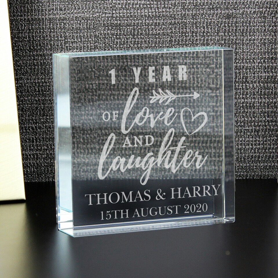 image 1 of Personalised Arrow Anniversary Crystal Token Clear | One Size