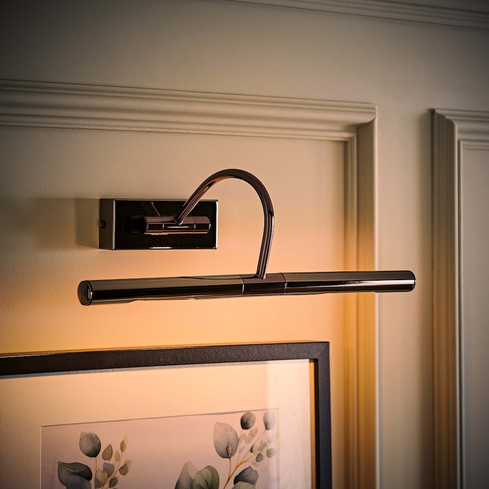 image 1 of ValueLights Capri Black Indoor Wall Picture Light and Bulb | Black