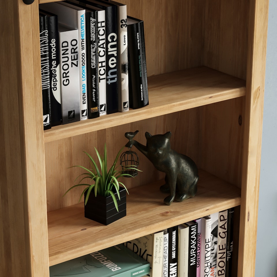image 1 of Vida Designs Corona 5 Shelf Large Bookcase Display Unit, Solid Pine Wood