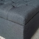 image 4 of Dark Grey Fabric Tufted Ottoman Storage Bench Grey