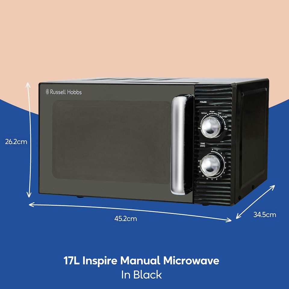 image 1 of Russell Hobbs RHM1731B Black Microwave 17L 700W with Defrost & 5 Power Levels