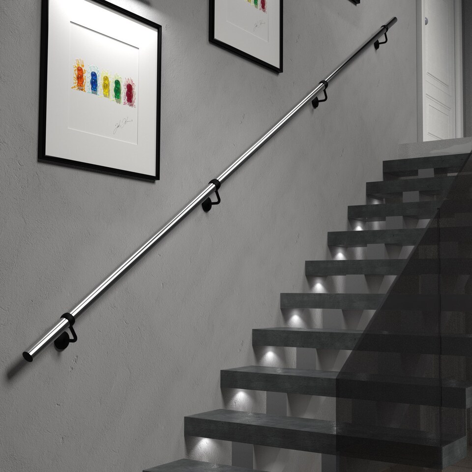 image 1 of Stiley Living Wall Mounted Handrail Kit, Banister System with Brackets and Fixings