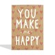 image 2 of Cute You Make Me Happy Valentine's Day Card