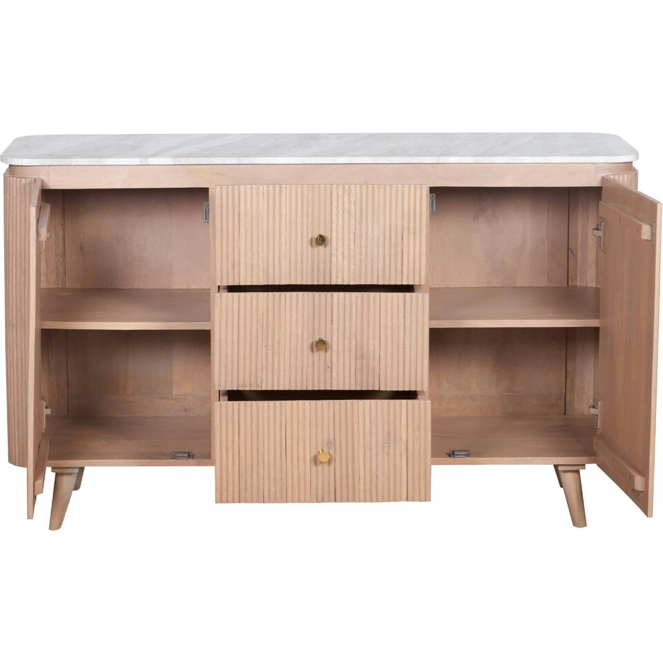 image 1 of Bundi Natural Marble & Wood Extra Large Sideboard Brown