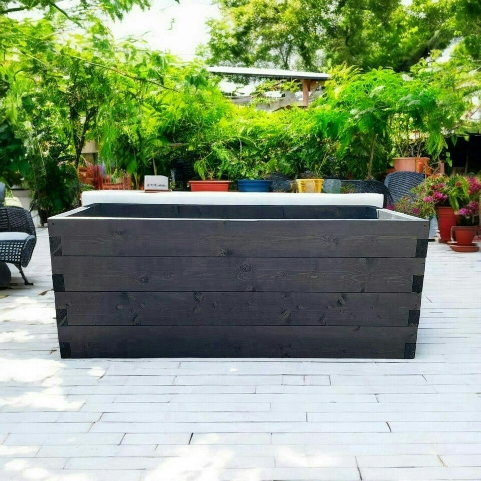 image 1 of Suffolk Planter (Painted Wooden Planter - Choice of Colours Available) - L180 x W40 x H60 cm Brown