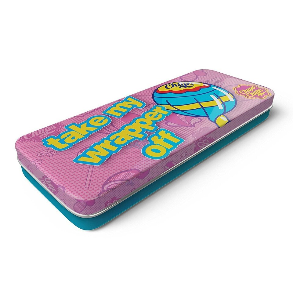 Chupa Chups Tin Pencil Case - Pink/Blue - One Size