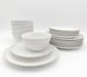 image 2 of Reactive Cream Glaze Dinner Set Plates Bowls 12pc Set