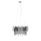 image 2 of Onega 3-Light Chrome Smoked Glass Pendant Ceiling Light