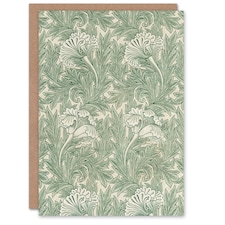 William Morris Art Card Tulip Flower Art Nouveau Pattern