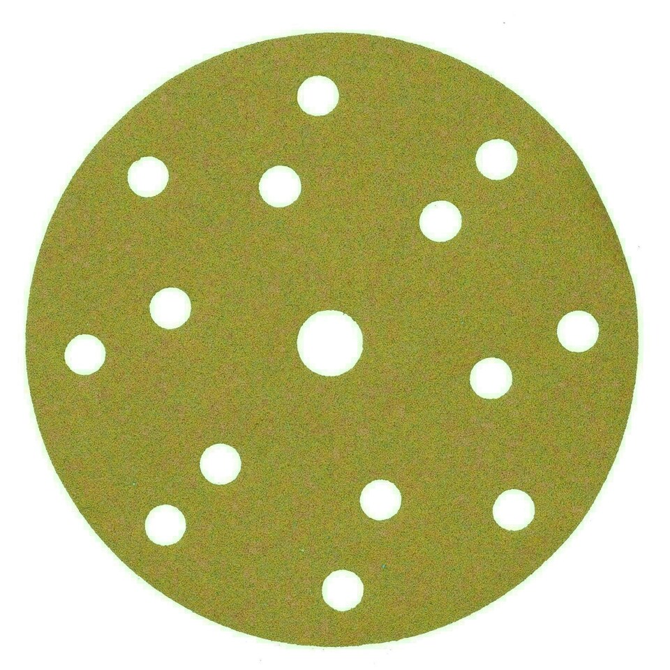 image 1 of 150mm Sanding Discs Aluminium Oxide Abrasive 240 Grit 15 Hole Hook + Loop 500pc
