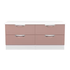 Holborn 4 Drawer Bed Box in Kobe Pink & White (Ready Assembled) | Pink | Kobe Pink & White