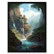 image 1 of Fortress On Waterfall Cliff Concept Art Black Framed Wall Art Print A4