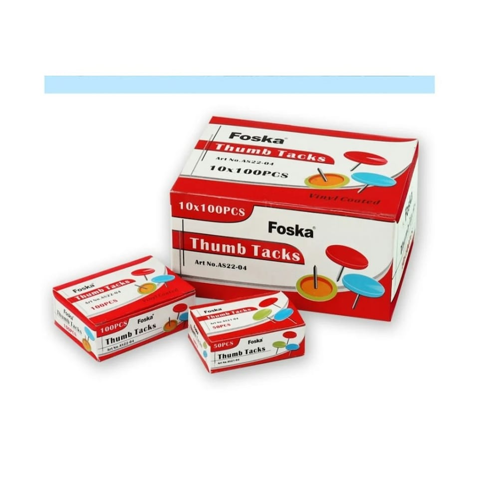 image 1 of Pack of 100 Vinyl Coated Thumbtacks 11mm