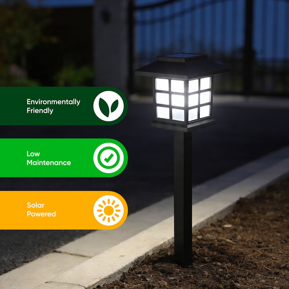 image 1 of Gardenwize 12 Pack Solar Pathway Lights Warm White LED