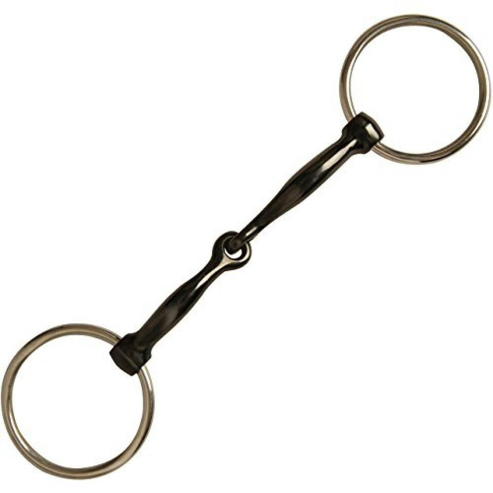 JP Korsteel Sweet Iron Jointed Loose Ring Snaffle Bit - Black - 5.5in