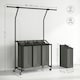 image 7 of HOMCOM 126L Laundry Sorter, Laundry Basket with 3-Bag Organiser, Dark Grey 
