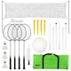image 1 of The Magic Toy Shop 2-in-1 Badminton Volleyball Set Portable Outdoor Sports for 4 Players
