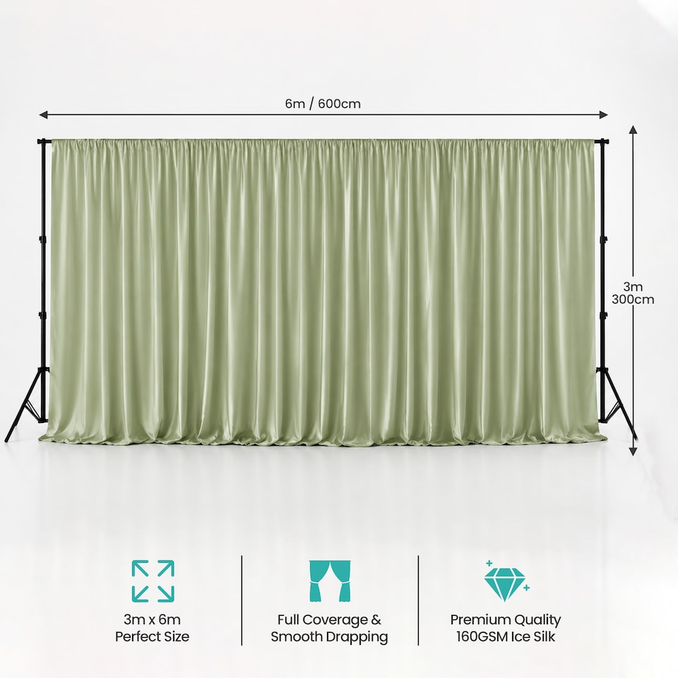 image 1 of 3x6m Spandex Backdrop Photography Background Drapes with Rod Pocket