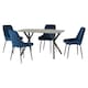 image 9 of Athens Dining Set with 4 Avery Velvet Chairs Grey | Medium Oak/Grey