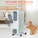 image 5 of HOMCOM Oil Filled Radiator Portable Heater W/ 9 Fin, 3 Heat Settings White