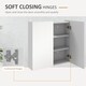 image 7 of kleankin Bathroom Mirror Cabinet, Wall Mounted Bathroom Storage Cupboard with Adjustable Shelf, 60W x 15D x 60Hcm, High Gloss White