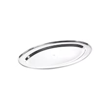 Medium Oval Silver Effect Serving Platter - 2x40x26cm