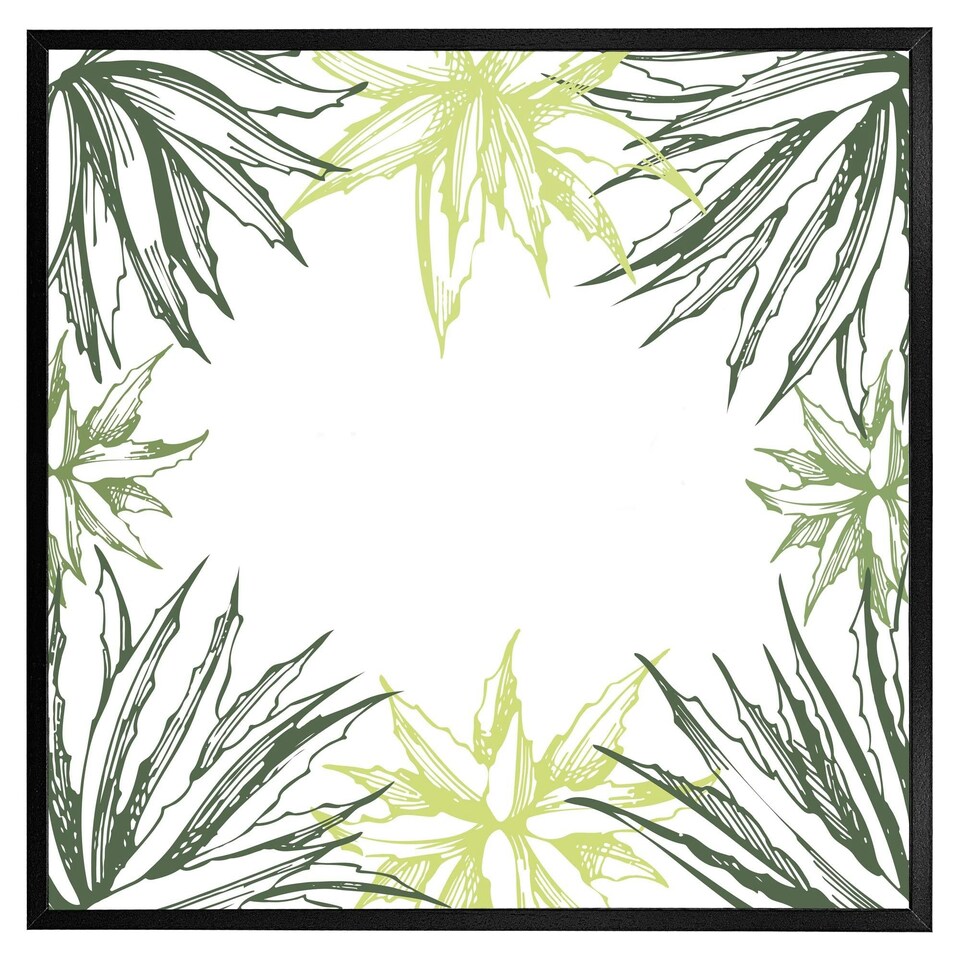 image 1 of Green leaf border (Picture Frame) Brown | Oak | S