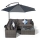 image 1 of Havana 5 Seat Rattan Corner Sofa Set with Drinks Cooler Coffee Table Grey | Grey
