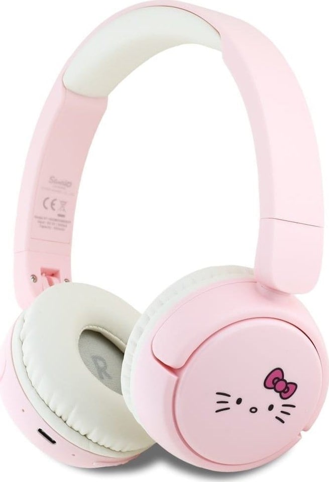 image 1 of Hello Kitty Face Logo Bluetooth Wireless Headphones Pink - HKOBHV6ROKFP