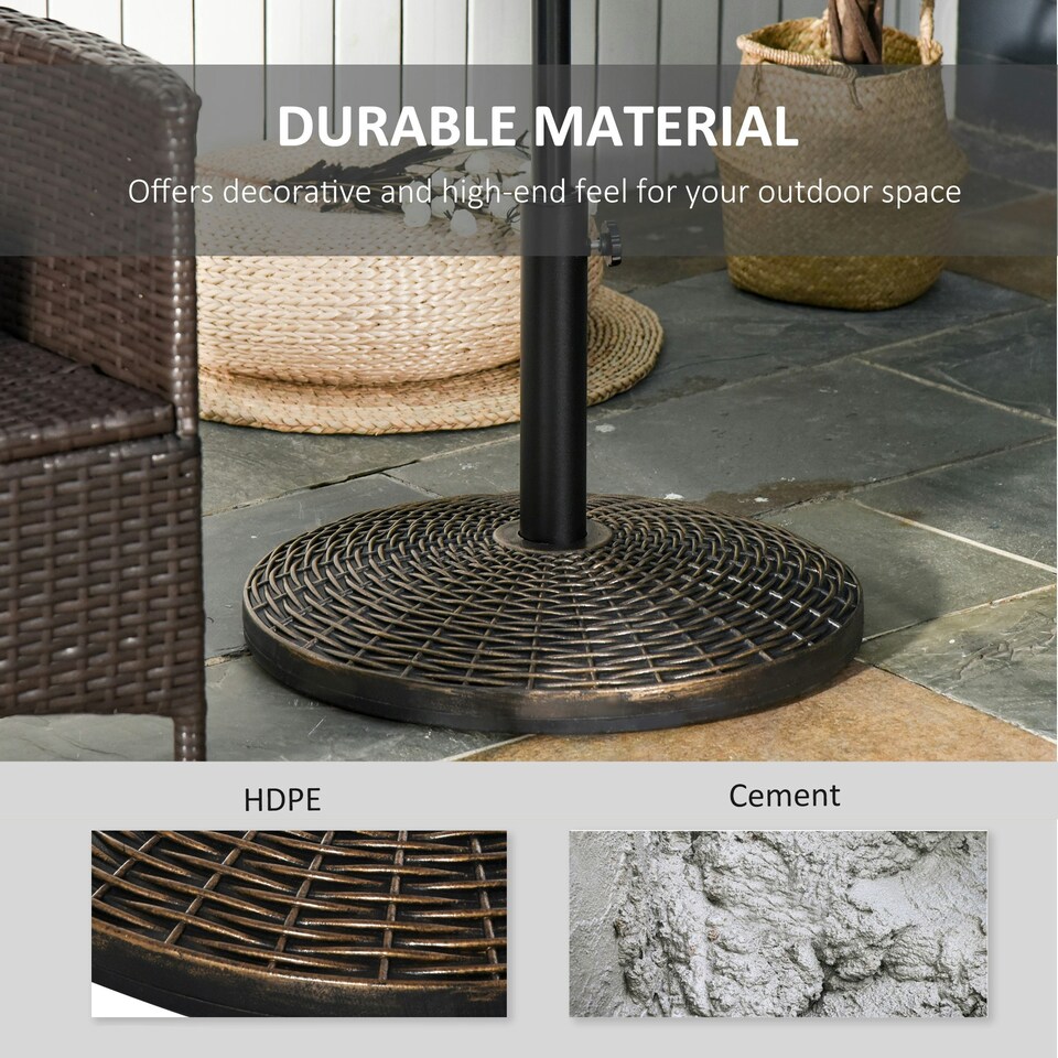 image 1 of Outsunny 25KG Patio Weighted Umbrella Base Parasol Holder Outdoor Stand