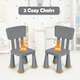 image 6 of COSTWAY Kids Table and 2 Chairs Set Children Play Table Grey