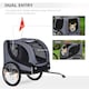 image 2 of PawHut Pet Bicycle Trailer Steel Dog Bike Carrier Water Resistant Travel Grey