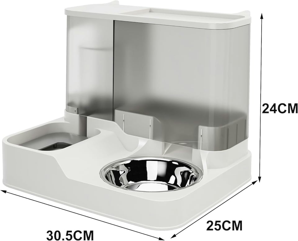 image 1 of 2 in1 Feeder Food Water Dispenser Bowl Automatic Dog Cat Bottle Pet Self Feeding | Multi