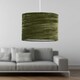 image 6 of Set of 2 Green Crushed Velvet 33cm Pendant Lightshades Green