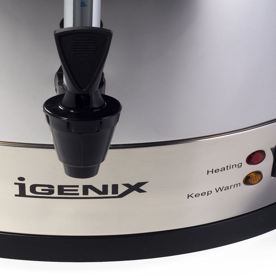 image 1 of Igenix IG4015 Catering Urn, Hot Water Boiler, Tea Urn for Home Brewing, Commercial or Office Use, 15 Litre, Stainless Steel
