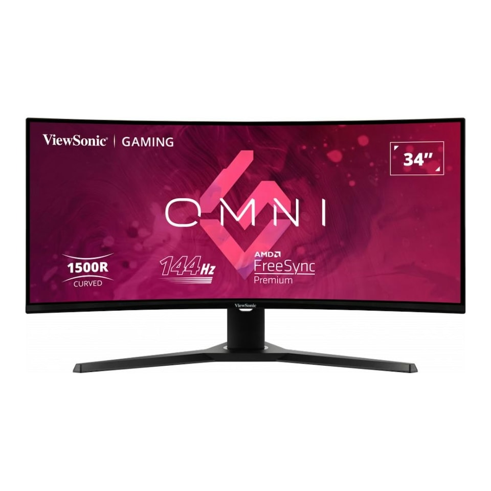 ViewSonic VX Series VX3418-2KPC 34" Curved M Wide Quad HD 144Hz 1ms Height Adjustable Built in Speakers Gaming Monitor
