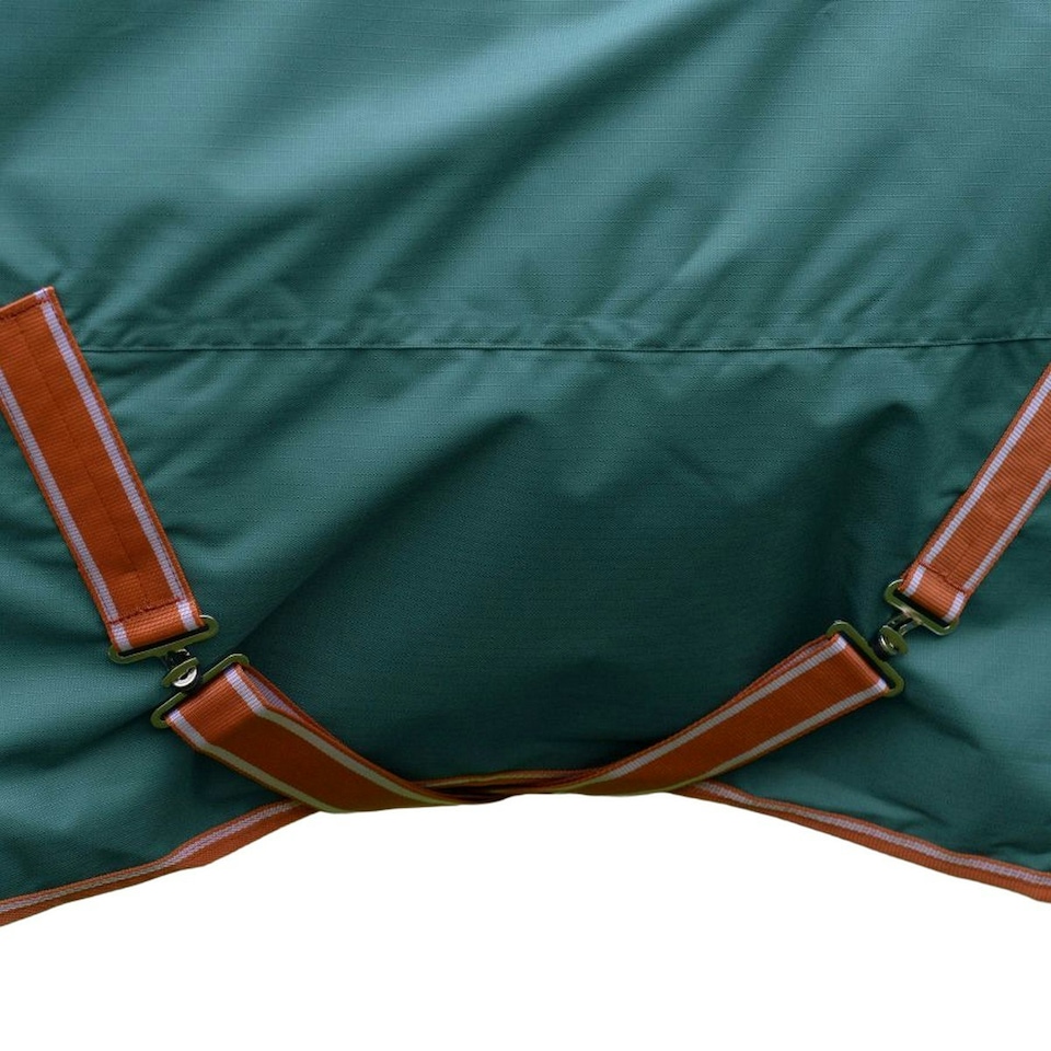 image 1 of Weatherbeeta Comfitec Tyro Plus Combo Neck Lightweight Horse Rug - Green/Burnt Orange/White - 6´ 9"