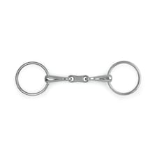Shires French Link Horse Loose Ring Snaffle Bit - Silver - 4.5in