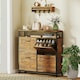 image 2 of HOMCOM Shoe Cabinet with 4 Flip Drawers, Holds 12-20 Pairs Brown | 98W x 24D x 95H cm