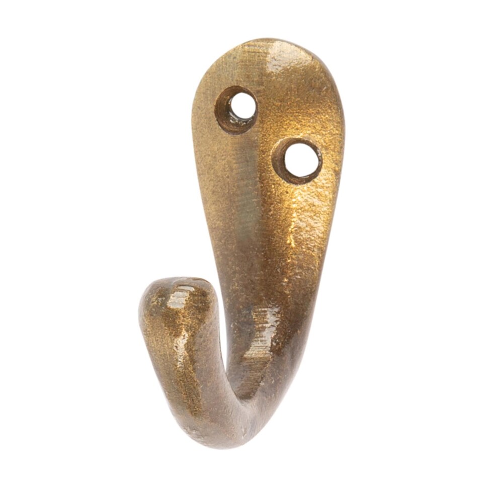 image 1 of Hammer & Tongs Single Robe Hook - W20mm x H45mm - Brass