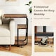 image 8 of COSTWAY Set of 2 C-shaped End Table Couch Table w/Shelves Brown